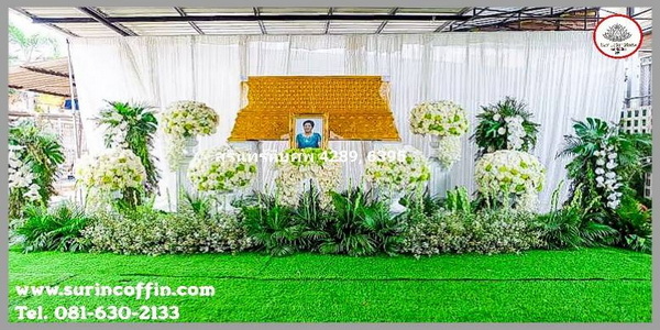 จัดดอกไม้งานศพและสวน ดอกไม้หน้าศพพร้อมสวนรูปแบบทันสมัย จัดงานศพแบบโมเดิร์น ดอกไม้หน้าหีบสวยๆ ดอกไม้ประดับงานศพสวยหรูทันสมัย ราคาถูก แบบที่ 49