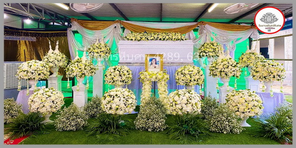 ดอกไม้งานศพและสวน & ดอกไม้หน้าศพสวยๆ ชุดดอกไม้หน้าหีบ รูปแบบทันสมัย แบบที่ 17